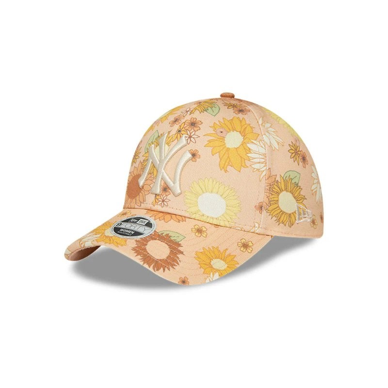 New York Yankees MLB Floral All Over Print 9FORTY Strapback para Mujer